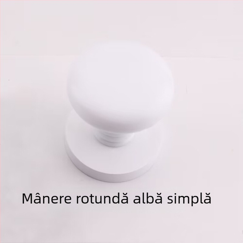 Mâner cu bilă, unic, pentru uși ascunse, rotund, stil lux ușor; material: aliaj de zinc; suprafață: acoperire electroplată; utilizare: doar mâner; model: mâner cu bilă