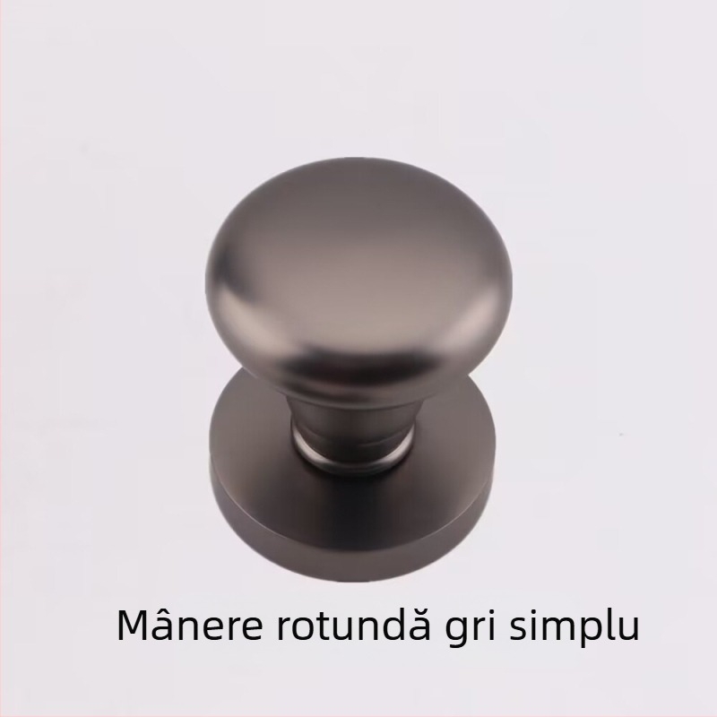 Mâner cu bilă, unic, pentru uși ascunse, rotund, stil lux ușor; material: aliaj de zinc; suprafață: acoperire electroplată; utilizare: doar mâner; model: mâner cu bilă