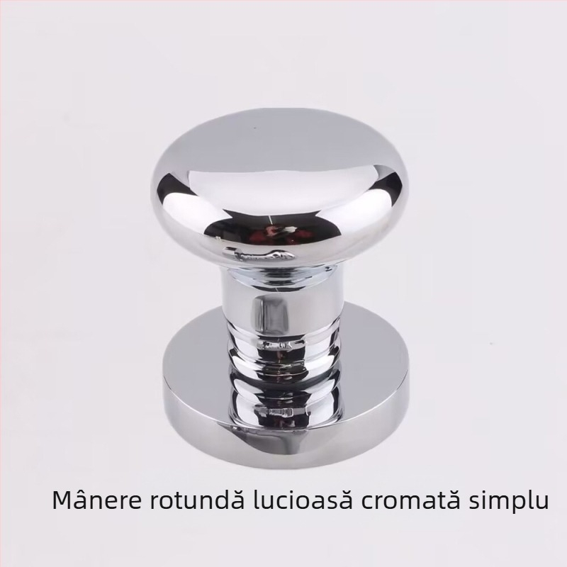 Mâner cu bilă, unic, pentru uși ascunse, rotund, stil lux ușor; material: aliaj de zinc; suprafață: acoperire electroplată; utilizare: doar mâner; model: mâner cu bilă