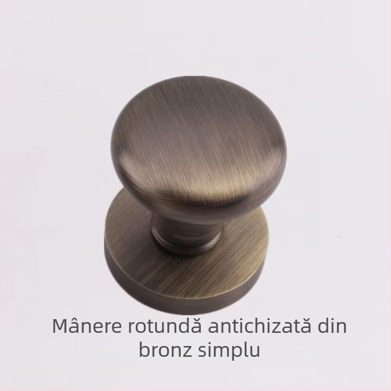 Mâner cu bilă, unic, pentru uși ascunse, rotund, stil lux ușor; material: aliaj de zinc; suprafață: acoperire electroplată; utilizare: doar mâner; model: mâner cu bilă