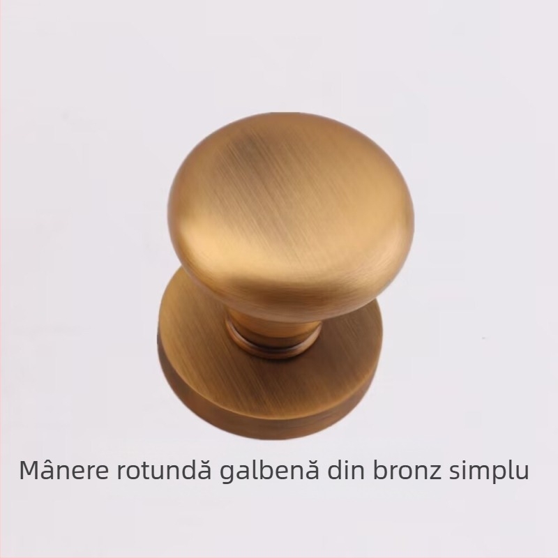 Mâner cu bilă, unic, pentru uși ascunse, rotund, stil lux ușor; material: aliaj de zinc; suprafață: acoperire electroplată; utilizare: doar mâner; model: mâner cu bilă