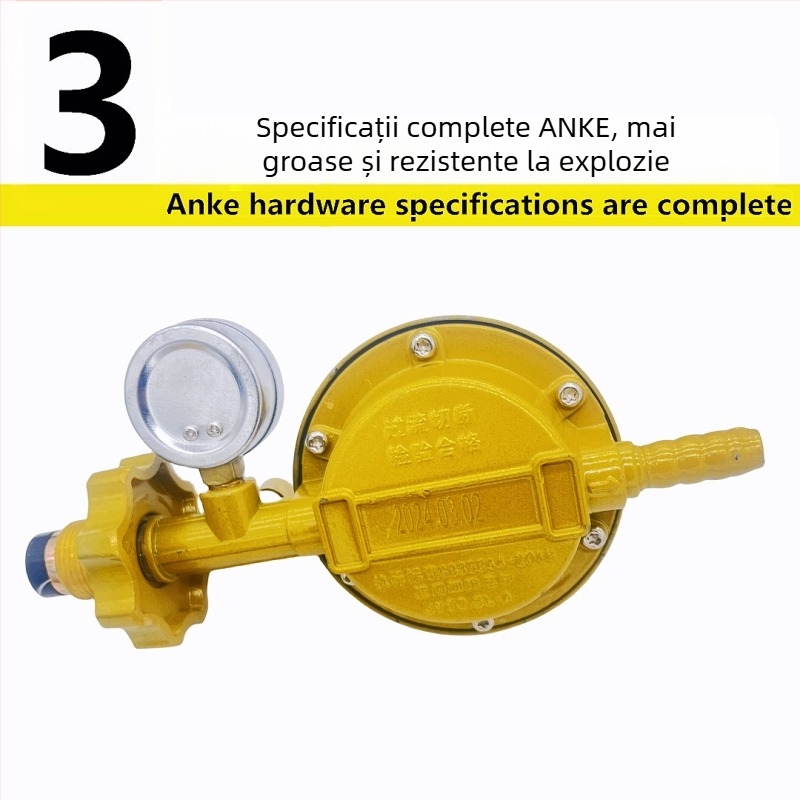 Valvă reductoare de presiune pentru cilindru de gaz lichefiat, Shengdi, corp din aluminiu, design modern minimalist