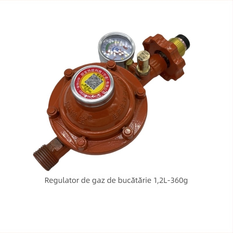 Valvă reductoare de presiune pentru cilindru de gaz lichefiat, Shengdi, corp din aluminiu, design modern minimalist
