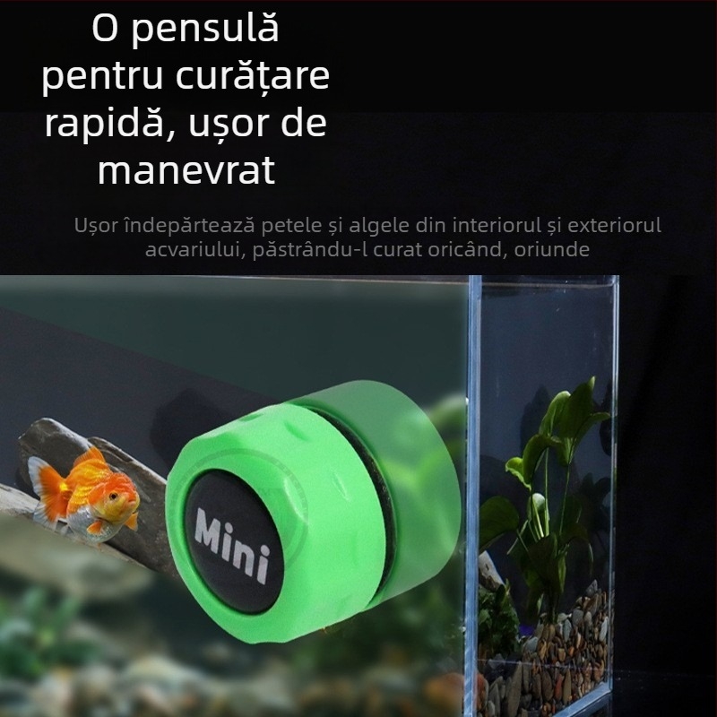 Curățător magnetic pentru geam de acvariu, ceramică și carbon activ, 20 g, set de 10 bucăți