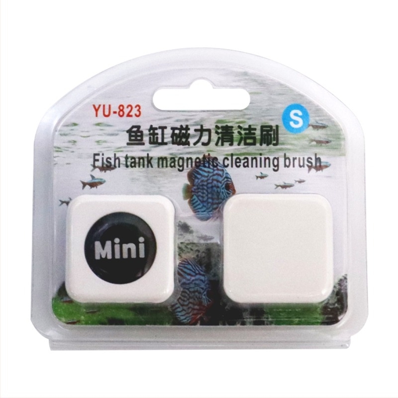 Curățător magnetic pentru geam de acvariu, ceramică și carbon activ, 20 g, set de 10 bucăți