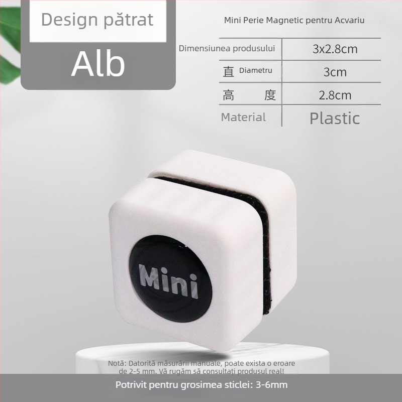 Curățător magnetic pentru geam de acvariu, ceramică și carbon activ, 20 g, set de 10 bucăți