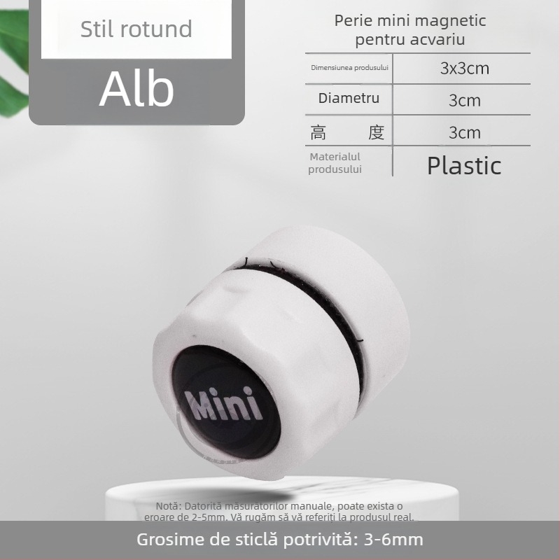 Curățător magnetic pentru geam de acvariu, ceramică și carbon activ, 20 g, set de 10 bucăți