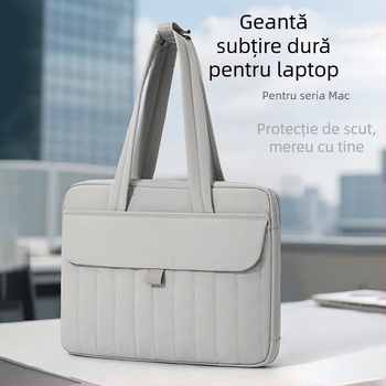 Geantă pentru laptop cu carcasă subțire, capacitate mare, design urban simplu; exterior nylon, căptușeală poliester; unisex; lansare iarnă 2025