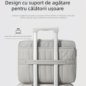 Geantă pentru laptop cu carcasă subțire, capacitate mare, design urban simplu; exterior nylon, căptușeală poliester; unisex; lansare iarnă 2025