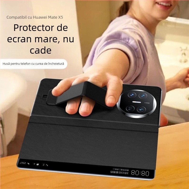 Carcasă Huawei Mate X5 – husă de protecție, stil business; material: placaj din lemn; compatibil cu Huawei Mate X5