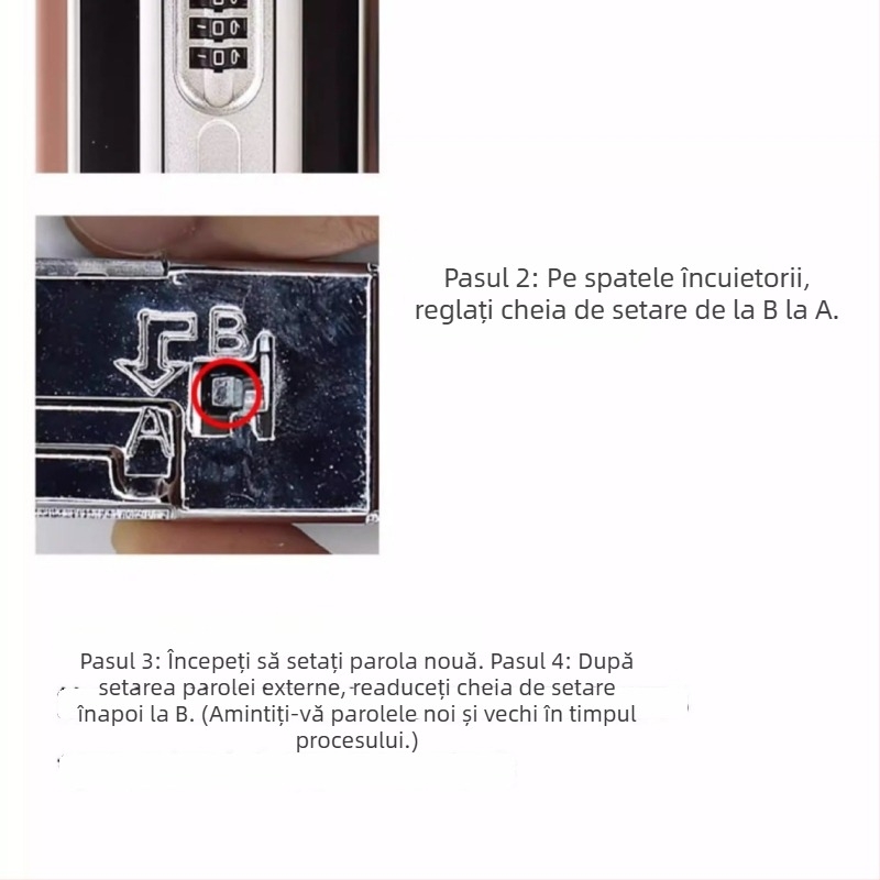 Încuietoare pentru bagaje cu cod – ABS, model cu motiv cheie de trandafir, compatibil TSA