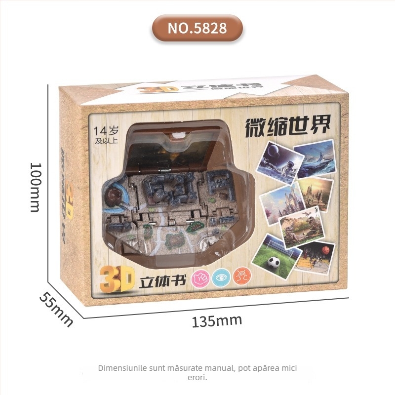 Breloc pentru chei: carte 3D pliantă – lume mini, pandantiv spațial pentru ghiozdan (Material: Plastic; Autorizare IP: Nu; Pregătit pentru cadouri)