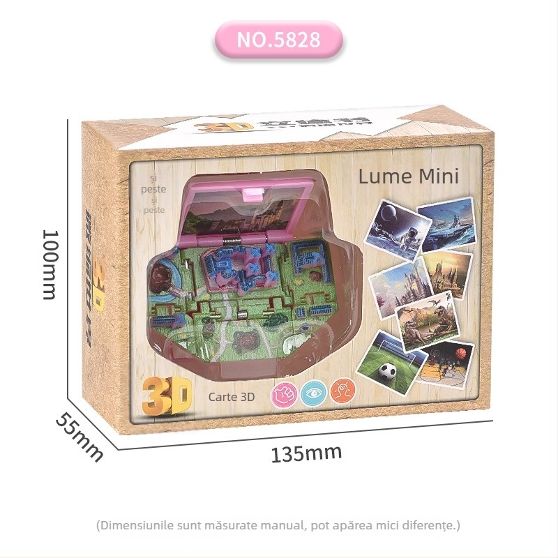 Breloc pentru chei: carte 3D pliantă – lume mini, pandantiv spațial pentru ghiozdan (Material: Plastic; Autorizare IP: Nu; Pregătit pentru cadouri)