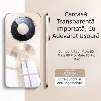 Carcasă TPU transparentă placată cu electroplacare pentru Huawei Mate80 și Mate70 Pro – rezistență la șocuri, design minimalist