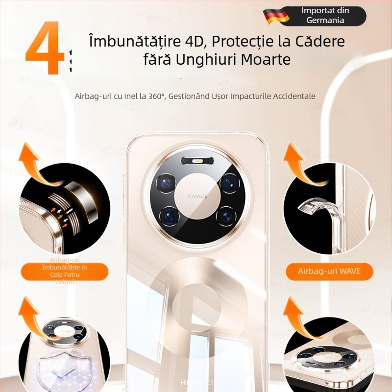 Carcasă TPU transparentă placată cu electroplacare pentru Huawei Mate80 și Mate70 Pro – rezistență la șocuri, design minimalist