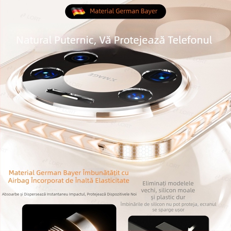 Carcasă TPU transparentă placată cu electroplacare pentru Huawei Mate80 și Mate70 Pro – rezistență la șocuri, design minimalist