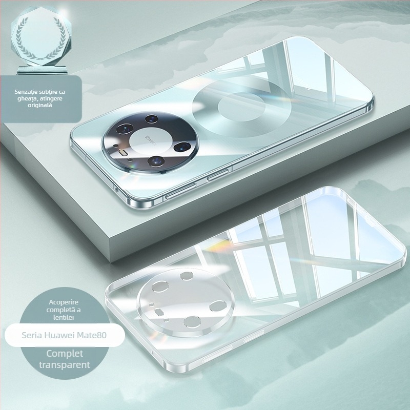 Carcasă TPU transparentă placată cu electroplacare pentru Huawei Mate80 și Mate70 Pro – rezistență la șocuri, design minimalist