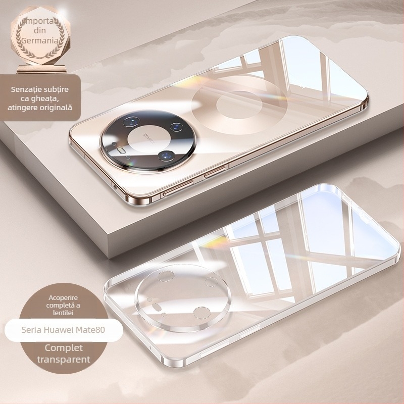Carcasă TPU transparentă placată cu electroplacare pentru Huawei Mate80 și Mate70 Pro – rezistență la șocuri, design minimalist