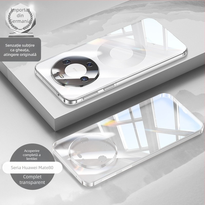 Carcasă TPU transparentă placată cu electroplacare pentru Huawei Mate80 și Mate70 Pro – rezistență la șocuri, design minimalist