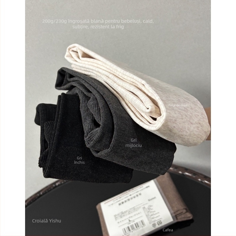 Colanți termici pentru femei, primăvară-toamnă, din fleece de bebe, cu lifting al feselor și contur, grosime dublă, model solid