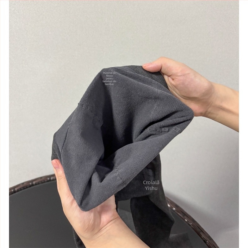 Colanți termici pentru femei, primăvară-toamnă, din fleece de bebe, cu lifting al feselor și contur, grosime dublă, model solid