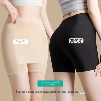 Șorți de siguranță din nailon pentru femei, respirabili, subțiri, lungime 3/4