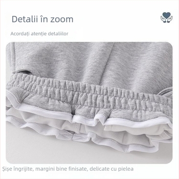 Pantaloni din corduroy pentru fete, cu blană de iepure, temă My Melody & Kuromi, stil coreean, primăvara 2025 – vârsta 3–8 ani.