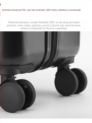 Set bagaje ABS+PC — set de patru piese cu capacitate mare, închidere cu fermoar, încuciător TSA cu combinație, roți universale, greutate 3,3 kg