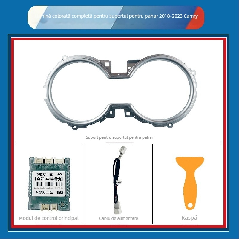 Kit de iluminare ambientală pentru Camry a 8-a generație — carcasă ABS, 12V, 0,45A, montaj cu șuruburi, pentru bord și uși