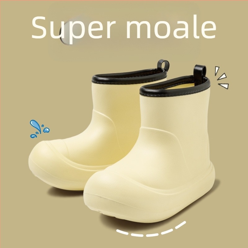 Cizme de ploaie pentru femei, partea superioară EVA, înălțime medie a gleznei, toc 3–5 cm, potrivite pentru patru sezoane