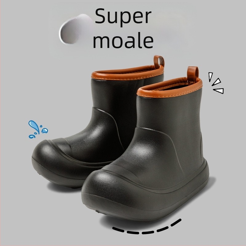 Cizme de ploaie pentru femei, partea superioară EVA, înălțime medie a gleznei, toc 3–5 cm, potrivite pentru patru sezoane