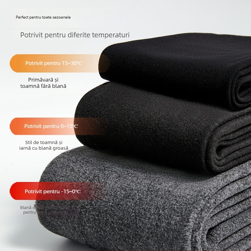 Colanți dama din bumbac, cu căptușeală fleece, groși, cu dungi verticale, pentru toamnă-iarnă, subțierea siluetei (Bumbac; Groși; Dungi; Subțierea siluetei; Mențin căldura)