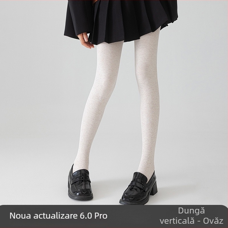 Colanți dama din bumbac, cu căptușeală fleece, groși, cu dungi verticale, pentru toamnă-iarnă, subțierea siluetei (Bumbac; Groși; Dungi; Subțierea siluetei; Mențin căldura)