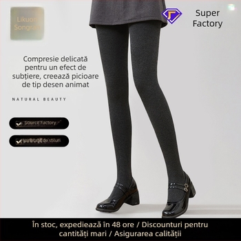 Colanți-bodi din bumbac cu picioare, căptușiți cu fleece, toamnă-iarnă, ridicare fesieri și modelare corp