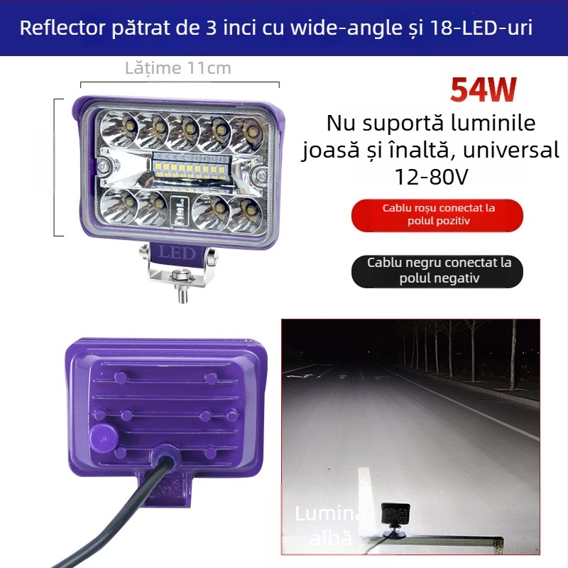 Lumină LED pentru marșarier cu câmp vizual mare – 12-24V, Cree LED, IP67, 50 440 lm