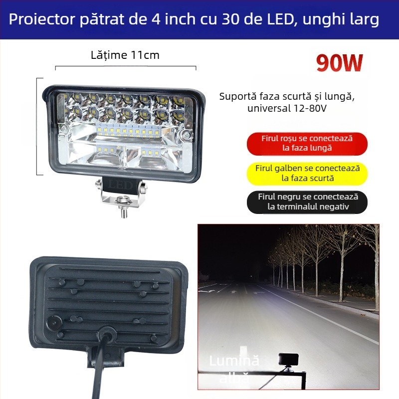 Lumină LED pentru marșarier cu câmp vizual mare – 12-24V, Cree LED, IP67, 50 440 lm