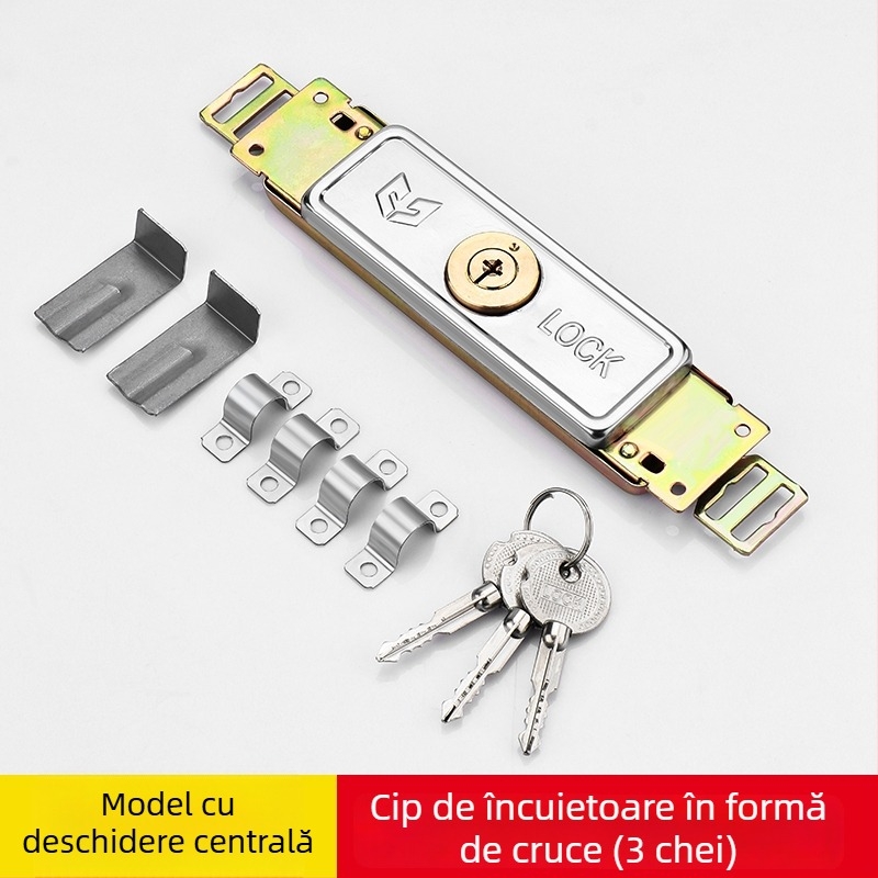 Încuietoare pentru uși rulante, rotativă unghiulară, oțel inoxidabil, pentru uși de intrare, model TJ0918J003, cu cheie