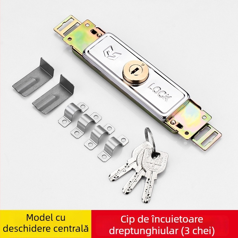 Încuietoare pentru uși rulante, rotativă unghiulară, oțel inoxidabil, pentru uși de intrare, model TJ0918J003, cu cheie
