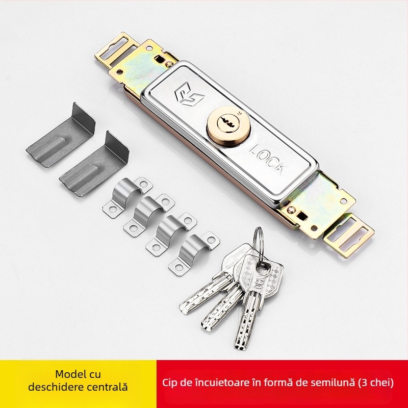Încuietoare pentru uși rulante, rotativă unghiulară, oțel inoxidabil, pentru uși de intrare, model TJ0918J003, cu cheie