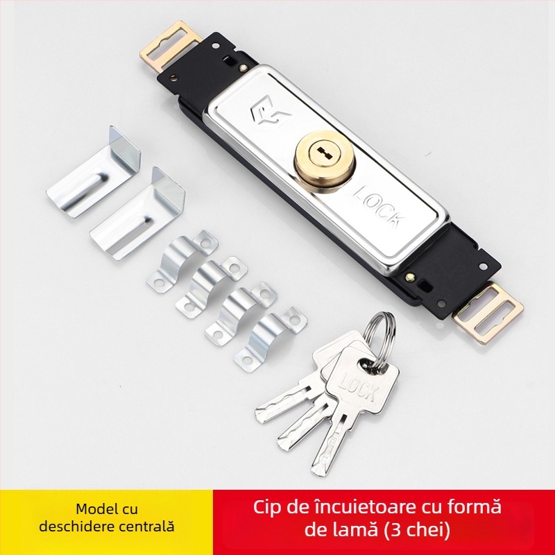 Încuietoare pentru uși rulante, rotativă unghiulară, oțel inoxidabil, pentru uși de intrare, model TJ0918J003, cu cheie