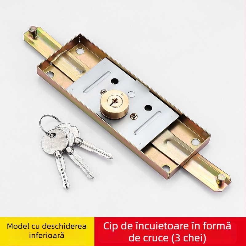 Încuietoare pentru uși rulante, rotativă unghiulară, oțel inoxidabil, pentru uși de intrare, model TJ0918J003, cu cheie