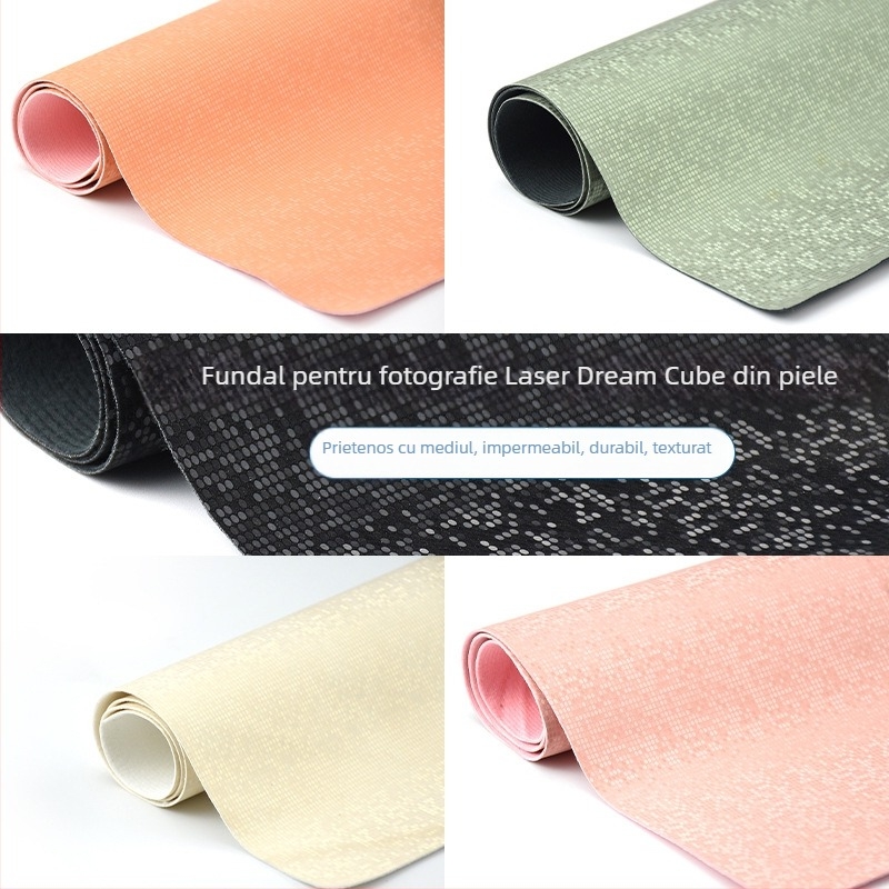 Fundal pentru fotografie de produs, PU ecologic, impermeabil, model Laser Dream Water Cube Background Leather, destinat fotografiei de produs