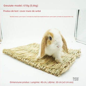 Cuib țesut manual din iarbă pentru animale de companie mici – adăpost pentru iepuri, porcușori de Guineea, chinchilla, arici – Material: floare de mătase