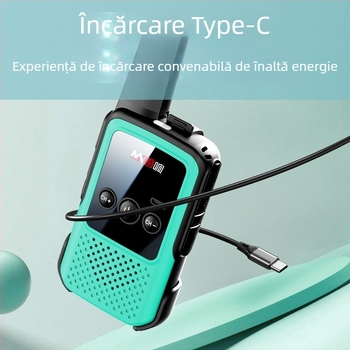 Walkie-Talkie portabil – Mini, rază lungă 5–10 km, 400–470 MHz, 16 canale, Putere de ieșire 5 W