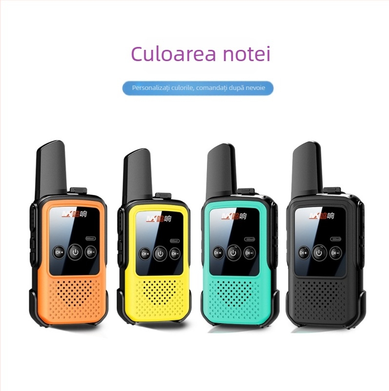 Walkie-Talkie portabil – Mini, rază lungă 5–10 km, 400–470 MHz, 16 canale, Putere de ieșire 5 W