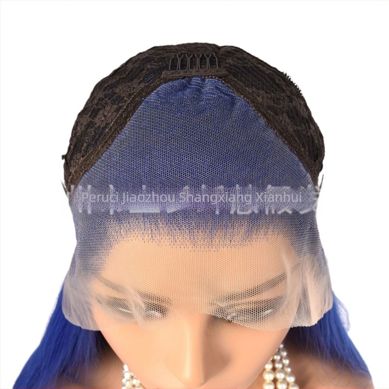 Perucă pentru cosplay, dantelă frontală, lungime scurtă, fibre rezistente la căldură, țesut manual