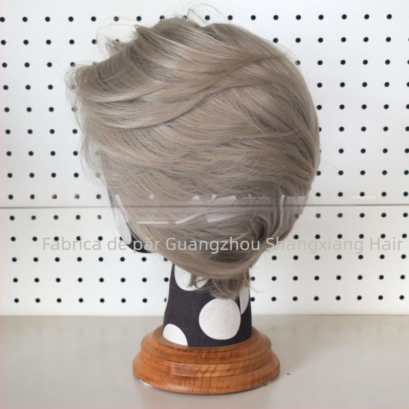 Perucă pentru cosplay, dantelă frontală, lungime scurtă, fibre rezistente la căldură, țesut manual
