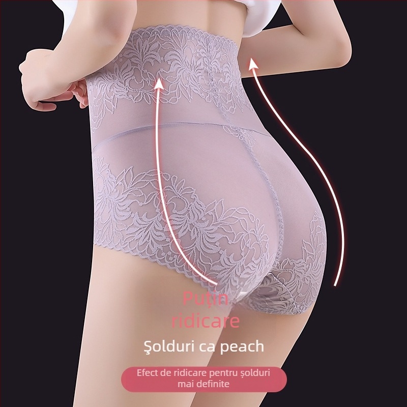 Chilo damă din dantelă, talie înaltă, pentru modelarea abdomenului și ridicarea șoldurilor; respirabili, uscare rapidă; căptușeală din bumbac; nailon 70–80%