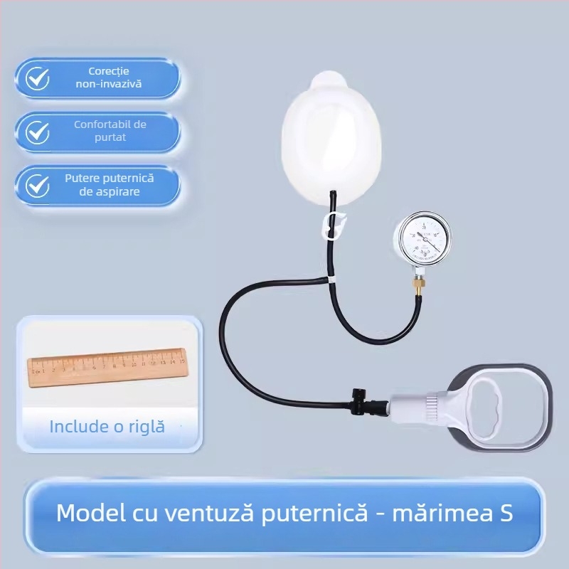Corector pentru torace în formă de pâlnie, ventuză cu presiune negativă — corp din silicon, model YKS-4031, marcă Medium