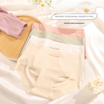 Chiloți damă Ice Silk, respirabili, talie medie, țesătură principală 90–95% nylon; căptușeală zona inghinală 80–90% mătase Mulberry